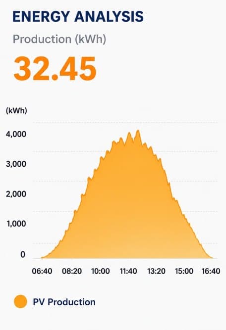 Daily generation curve from the remote monitoring dashboard